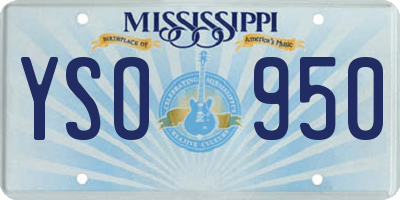 MS license plate YSO950
