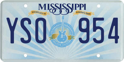 MS license plate YSO954