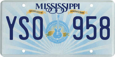 MS license plate YSO958