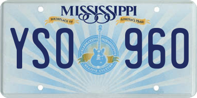 MS license plate YSO960