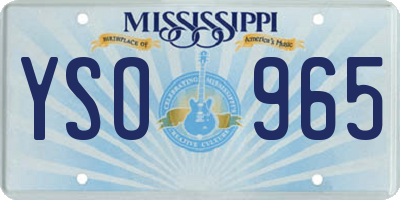 MS license plate YSO965