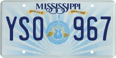MS license plate YSO967