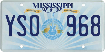 MS license plate YSO968
