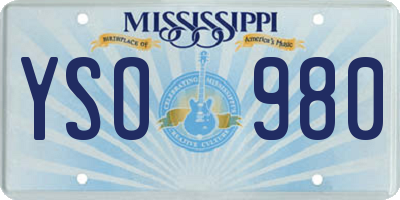 MS license plate YSO980