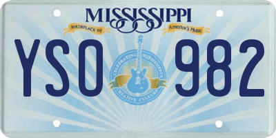 MS license plate YSO982