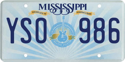 MS license plate YSO986
