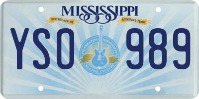 MS license plate YSO989