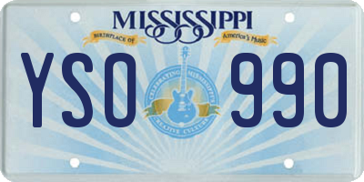 MS license plate YSO990