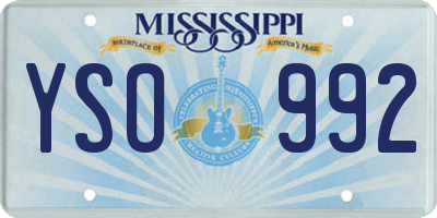 MS license plate YSO992