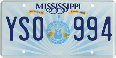 MS license plate YSO994