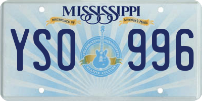 MS license plate YSO996