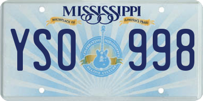 MS license plate YSO998