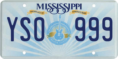 MS license plate YSO999