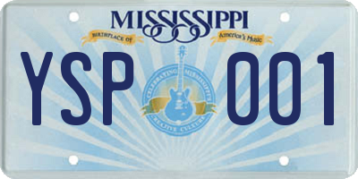 MS license plate YSP001