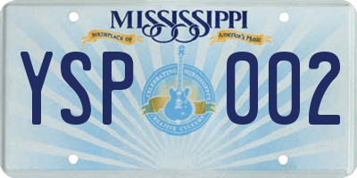 MS license plate YSP002
