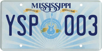 MS license plate YSP003