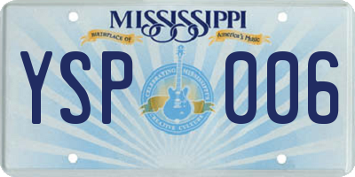 MS license plate YSP006