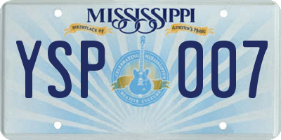 MS license plate YSP007