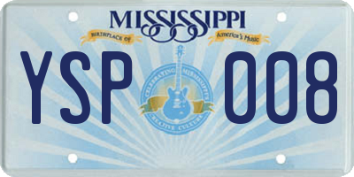 MS license plate YSP008