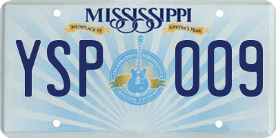 MS license plate YSP009