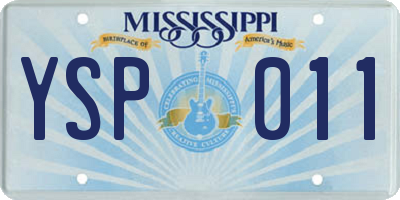 MS license plate YSP011