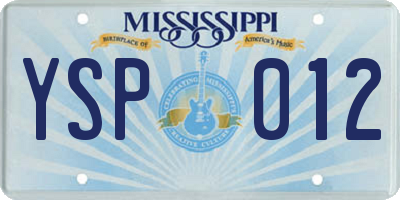 MS license plate YSP012