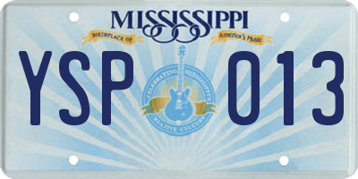 MS license plate YSP013