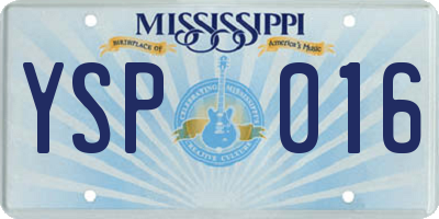 MS license plate YSP016