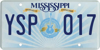 MS license plate YSP017