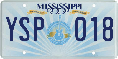 MS license plate YSP018