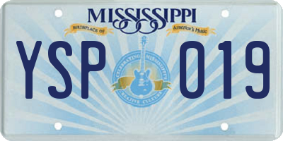 MS license plate YSP019