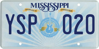MS license plate YSP020