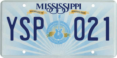 MS license plate YSP021