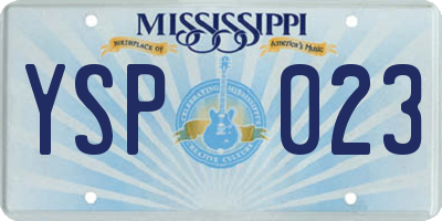 MS license plate YSP023