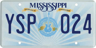 MS license plate YSP024