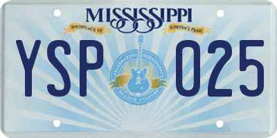 MS license plate YSP025