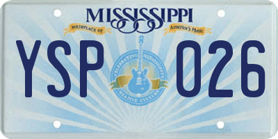MS license plate YSP026