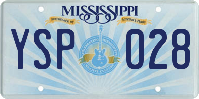 MS license plate YSP028