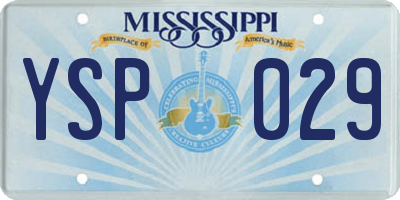 MS license plate YSP029