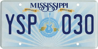 MS license plate YSP030