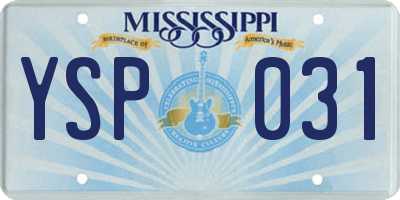 MS license plate YSP031