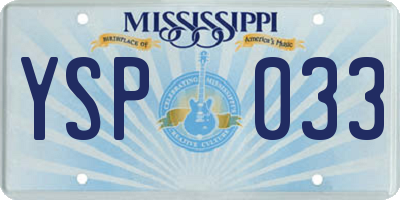 MS license plate YSP033