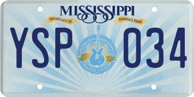 MS license plate YSP034