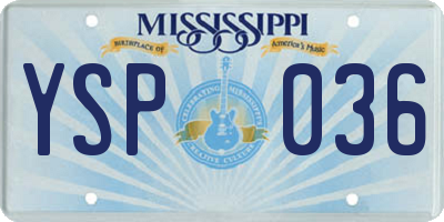 MS license plate YSP036