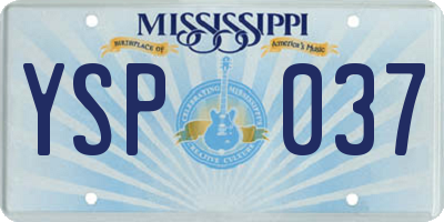 MS license plate YSP037