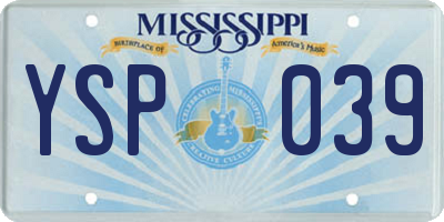 MS license plate YSP039