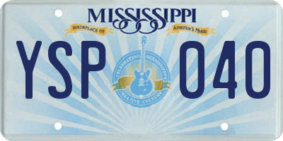 MS license plate YSP040