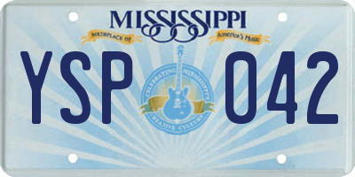 MS license plate YSP042