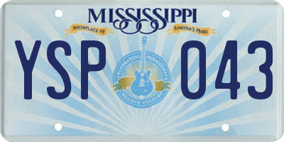 MS license plate YSP043