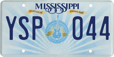 MS license plate YSP044